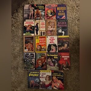 Vintage scintillating murder mystery books from the 40s!
RARE